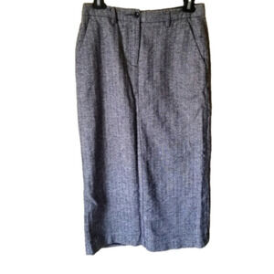 L.l.bean Herring Bone Woven Cotton Pencil Skirt Midi Length Fully Lined Size 4
